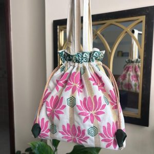 Block printed Potli bag